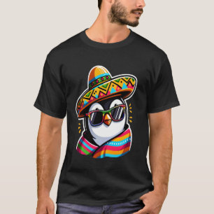 Pinguïn die Sombrero Mexicaanse Mariachi Cinco De T-shirt