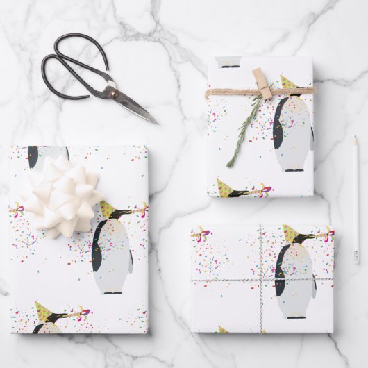 Pinguïn - Dieren met een partij Inpakpapier Vel (Voorkant)