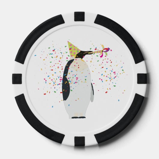 Pinguïn - Dieren met een partij Poker Chips (Voorkant)
