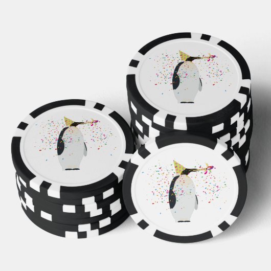 Pinguïn - Dieren met een partij Poker Chips (Opstapeling)