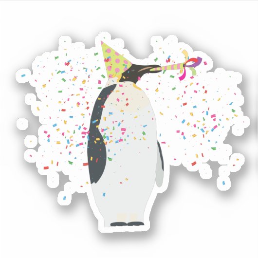 Pinguïn - Dieren met een partij Sticker (Voorkant)