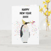 Pinguïn - Dierenfeestdag, nieuwe jaren Kaart (Gele Bloem)