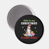 Pinguïn Dit Is Mijn Kerst Pyjama Shirt Magneet (Voorkant / Achterkant)