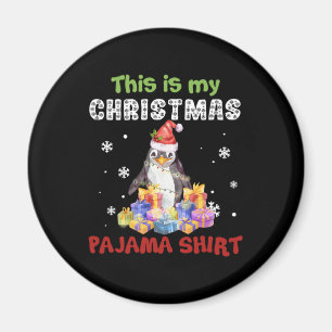 Pinguïn Dit Is Mijn Kerst Pyjama Shirt Magneet