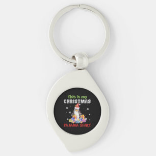 Pinguïn Dit Is Mijn Kerst Pyjama Shirt Sleutelhanger