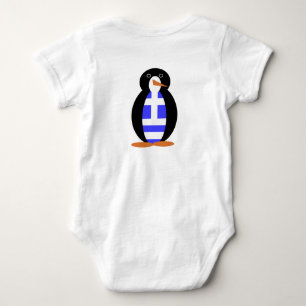 Pinguïn draagt Griekse vlag vest Romper