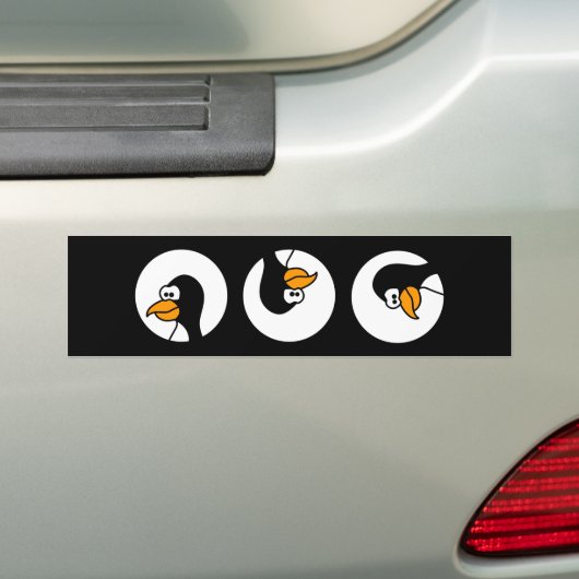 Pinguïn draait in cirkels bumpersticker (Op auto)