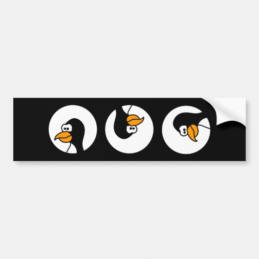 Pinguïn draait in cirkels bumpersticker (Voorkant)