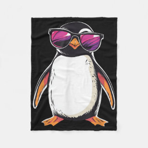 Pinguïn Dragen Zonnebril Vogel Grappig Graphic Fleece Deken