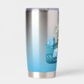 Pinguïn drijvend op Iceberg Holding Geïsoleerde Drinkbeker (Voorkant)
