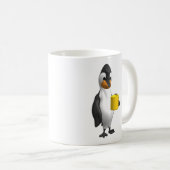 Pinguïn drink koffie koffiemok (Voorkant rechts)