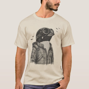 Pinguïn Droomt Van Vliegen Schattig Grappig Surrea T-shirt