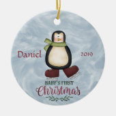 Pinguïn - Eerste Kerstmis voor baby's Keramisch Ornament (Voorkant)