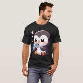 pinguïn eet vis t-shirt (Voorkant volledig)