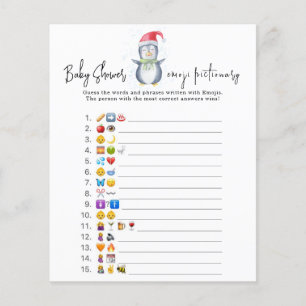 Pinguïn - Emoji prenten spel baby shower