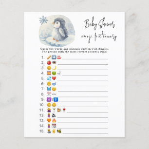 Pinguïn - Emoji prenten spel baby shower