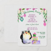 pinguïn en cadeaus voor tropische kerstfeestdagen kaart (Voorkant / Achterkant)