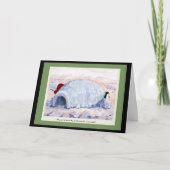 Pinguïn en Eskimo Feestdagen Kaart (Voorkant)