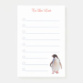 Pinguïn en kalligrafie op witte voering post-it® notes (Voorkant)