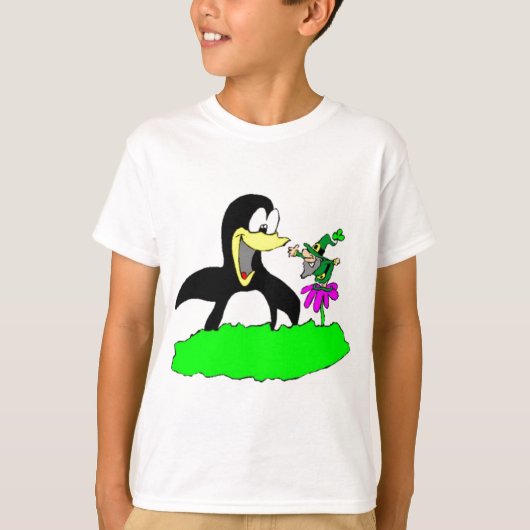 Pinguïn en Leprechaun Kinder T-shirt (Voorkant)