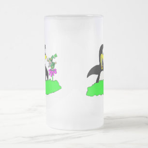 Pinguïn en Leprechaun Matglas Bierpul