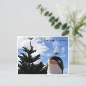 pinguïn en meeuw briefkaart (Staand voorkant)