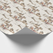 Pinguïn en Notenkraker Village Cadeaupapier (Hoek)