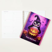 Pinguïn en pompoen paarse roze planner (Display)