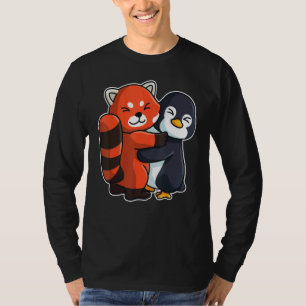 Pinguïn En Rode Panda Schattige Dieren Voor Vrouwe T-shirt