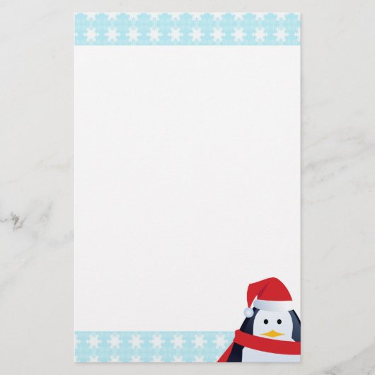 Pinguïn en Sneeuwvlokken Briefpapier (Voorkant)