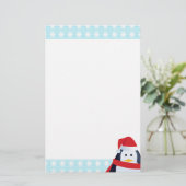 Pinguïn en Sneeuwvlokken Briefpapier (Staand voorkant)