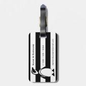 Pinguïn en Strepen Bagagelabel (Achterkant verticaal)