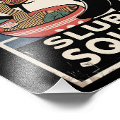 Pinguïn Eten Ramen Funny Slurp Squad Foto Afdruk (Hoek)