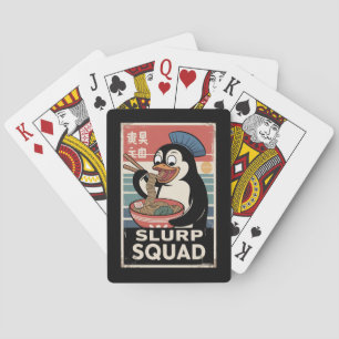 Pinguïn Eten Ramen Funny Slurp Squad Pokerkaarten