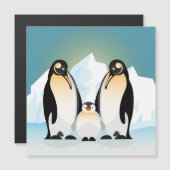 Pinguïn familie tegen ijsbergen (Voorkant / Achterkant)