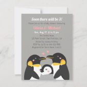 Pinguïn familie van drie Baby shower grijs Kaart (Voorkant)