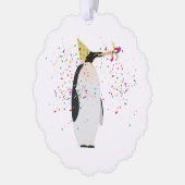 Pinguïn Feesten - Dieren Met Een Feestgeschenk Ornament Kaart (Links)