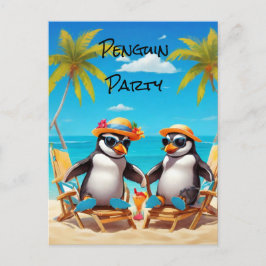 Pinguïn Feestje Briefkaart
