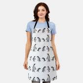 Pinguïn Feestje Overal Print Schort (Gedragen)