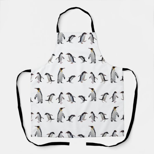 Pinguïn Feestje Overal Print Schort (Voorkant)