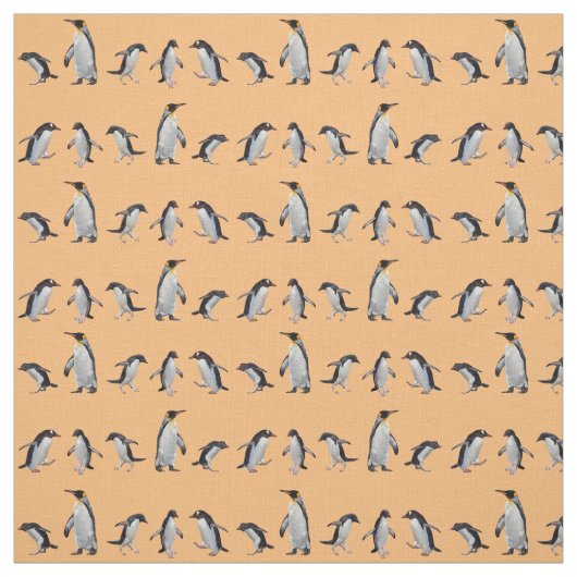 Pinguïn Feeststof (Oranje) Stof (Swatch)