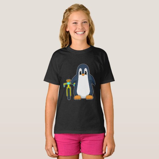 Pinguïn Fiets T-shirt (Voorkant volledig)
