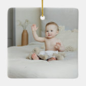 Pinguin First Kerstmis Foto van grootouders terug Keramisch Ornament (Achterkant)