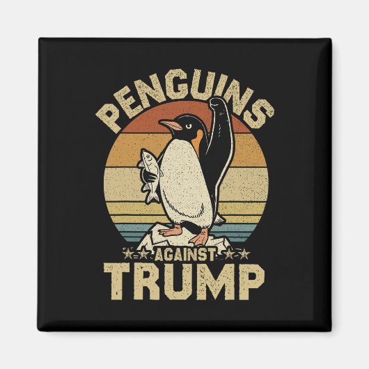 Pinguïn Flippers Omhoog Tegen Verzetsgrappige Ping Magneet (Voorkant)