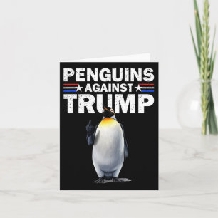 Pinguïn Flippers Up Weerstaan Grappige Pinguïns Te Kaart