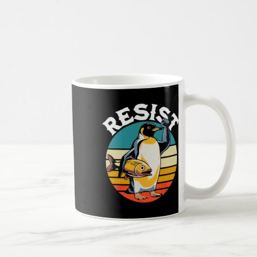 Pinguïn Flippers Up Weerstaan Grappige Pinguïns Te Koffiemok (Rechts)