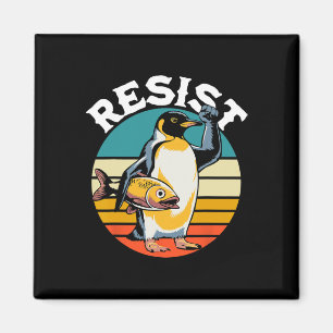 Pinguïn Flippers Up Weerstaan Grappige Pinguïns Te Magneet