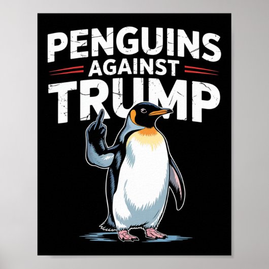 Pinguïn Flippers Up Weerstaan Grappige Pinguïns Te Poster (Voorkant)