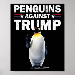 Pinguïn Flippers Up Weerstaan Grappige Pinguïns Te Poster