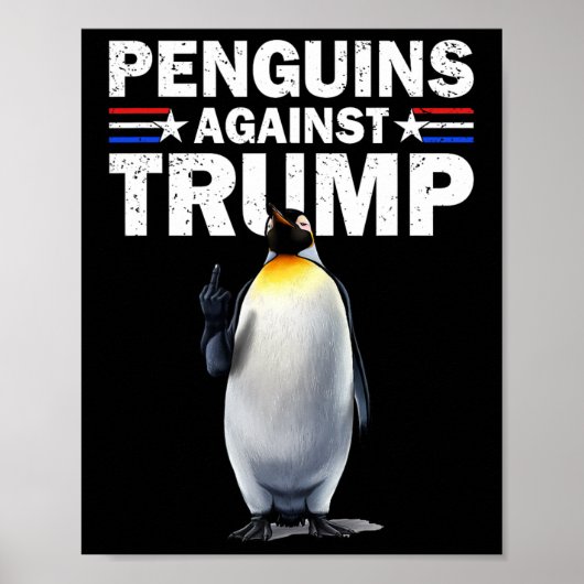 Pinguïn Flippers Up Weerstaan Grappige Pinguïns Te Poster (Voorkant)